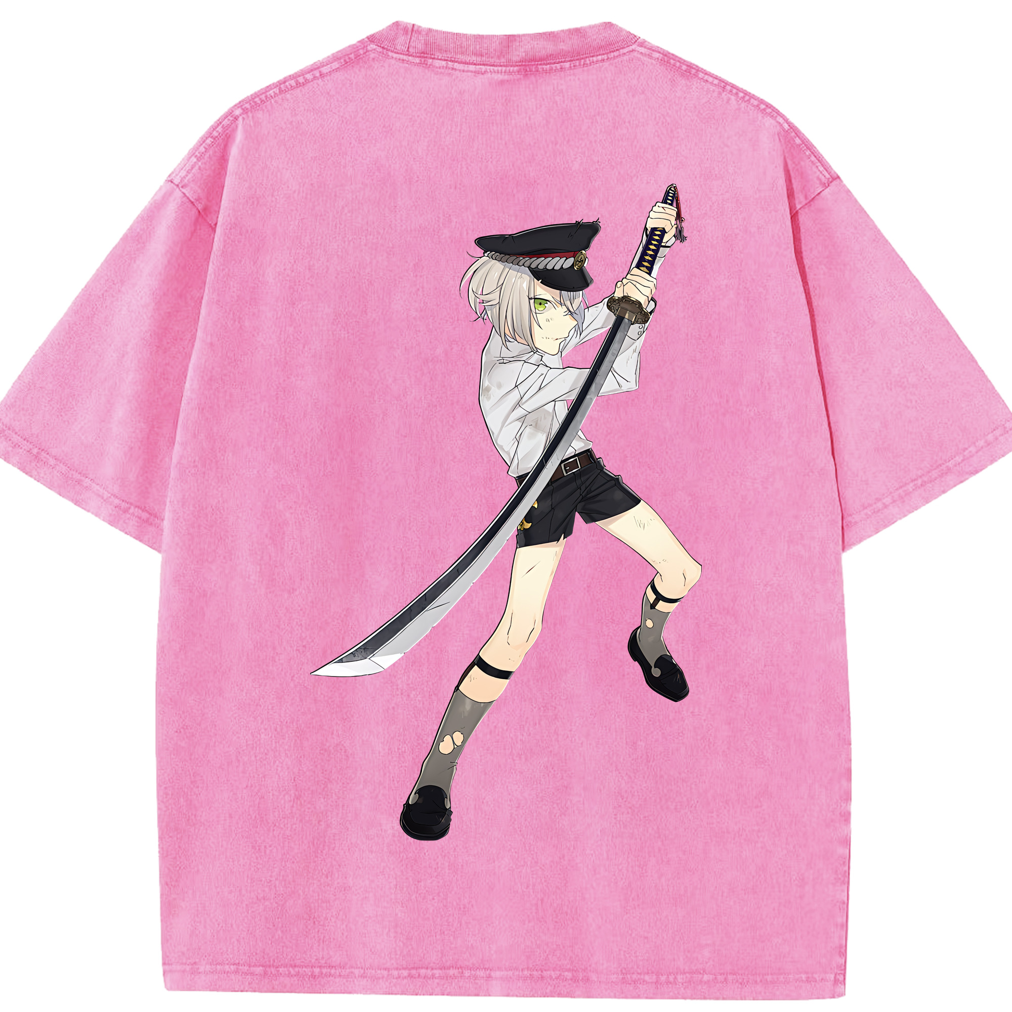 （画像用） 刀剣乱舞 Touken Ranbu 綿100% ヴィンテージ風 半袖Tシャツ（背面プリント）